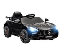 AIYAPLAY Coche Eléctrico para Niños, Mercedes, 3-5 km/h, Control Remoto, Luces y Música, Negro