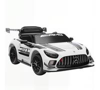 AIYAPLAY Coche Eléctrico para Niños Mercedes-AMG GT3 Evo con Mando a Distancia Motor Doble Ruedas Auxiliares Asa Música Blanco Aosom España