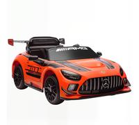 AIYAPLAY Coche Eléctrico para Niños Mercedes-AMG GT3 Evo con Mando a Distancia Motor Doble Ruedas Auxiliares Asa Música Naranja Aosom España