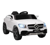 AIYAPLAY Coche Eléctrico para Niños Mercedes-Benz GLC, Coupé Coche de Batería 12V con Mando a Distancia 2,4 G Motor Doble Arranque Progresivo 3-5 km/h Uso 80 Min MP3 Bocina y Faros LED 3-6 Años Blanco
