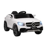 AIYAPLAY Coche Eléctrico para Niños Mercedes-Benz GLC, Coupé Coche de Batería 12V con Mando a Distancia 2,4 G Motor Doble Arranque Progresivo 3-5 km/h Uso 80 Min MP3 Bocina y Faros LED 3-6 Años Blanco