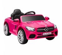 AIYAPLAY Coche Eléctrico para Niños Mercedes-Benz SL500 12 V con Mando a Distancia 2,4 G 2 Motores Suspensión Arranque Suave Rosa Aosom España