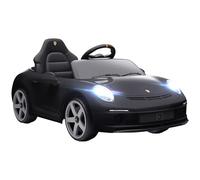 AIYAPLAY Coche eléctrico para niños RUF GT con licencia oficial, Coche eléctrico para niños de 3 a 5 años con mando a distancia, arranque lento, cinturón de seguridad, luces, música y USB, negro