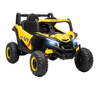 AIYAPLAY Coche eléctrico para niños UTV 12 V, buggy eléctrico para niños con control remoto, 96 x 61 x 56 cm, amarillo