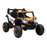 AIYAPLAY Coche Eléctrico para Niños UTV 12V con 2 Motores Control Remoto Velocidad hasta 7 km/h Sistema de Suspensión Naranja Aosom España