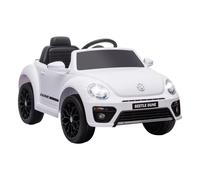 AIYAPLAY Coche eléctrico para niños VW Coccinelle, 3-5 km/h, con control remoto y música, Blanco Aosom España