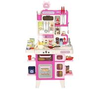 AIYAPLAY Cocina de Juguete con Luces Sonido Accesorios Fregadero Utensilios Alimentos Falsos para Niños a Partir de 3 Años Rosa