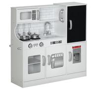 AIYAPLAY Cocina de Juguete para Niños de +3 Años 83,8x26,8x81 cm Blanco