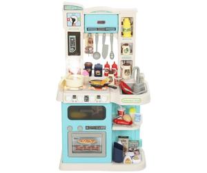 AIYAPLAY Cocina infantil con horno, fregadero, función de luz y sonido, accesorios de cocina, cocina, juego de juguetes para niños, regalo para niñas y niños, 3-6 años, verde