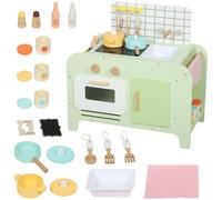 AIYAPLAY Cocina infantil con microondas, fregadero y accesorios, cocina de juguete, juego de juguetes para niños, regalo para niñas y niños a partir de 3 años, color verde