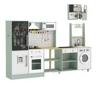 AIYAPLAY cocinita esquinera Infantil con Luces y Sonidos, microondas, Horno, dispensador de Agua, Parrilla y Accesorios, Regalo para niños y niñas de 3 a 8 años, Verde Claro