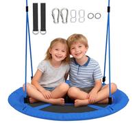 AIYAPLAY - Columpio de nido de pájaro, columpio para 2 niños con cuerdas ajustables en altura, asiento redondo, diámetro 80 cm, carga 200 kg, zona de juegos al aire libre para jardín, terraza, patio