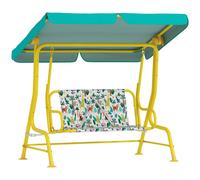 AIYAPLAY Columpio Hollywood infantil 2 plazas con toldo ajustable cinturón de seguridad para 3-6 años hasta 60 kg 112x75x120cm Verde Aosom España