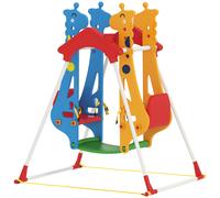 AIYAPLAY Columpio Infantil Cara a Cara con Doble Asiento, 114x94x134,5 cm, Multicolor Aosom España