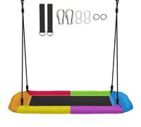 AIYAPLAY Columpio nido ajustable Columpio colgante hasta 300kg con cuerdas ajustables para 3-8 años 148x77x180 cm Multicolor Aosom España