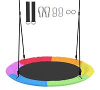 AIYAPLAY Columpio nido ajustable en altura Columpio colgante hasta 300 kg con cuerdas ajustables 100 x 100 x 180 cm Multicolor Aosom España