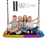 AIYAPLAY Columpio nido, altura ajustable, 148 x 77 cm, hasta 300 kg, columpio de jardín con cuerdas ajustables, columpio para niños de 3 a 8 años, para niños de 3 a 8 años, para exterior e interior
