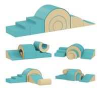 AIYAPLAY Conjunto de 5 bloques blandos para bebés y niños pequeños, espuma, cuero sintético 5 formas creativas Set interior para trepar