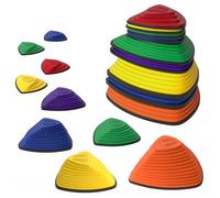 AIYAPLAY Conjunto de 9 Bloques de Equilibrio, Diseño Antideslizante, para uso en interior y exterior, apilables, Multicolor