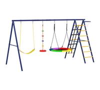 AIYAPLAY Conjunto de Columpios 6 en 1 para Niños con Nido Escalera Red para Escalar Canasta 350x183x200 cm Multicolor
