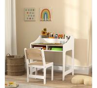 AIYAPLAY conjunto de escritorio infantil, escritorio y silla para niños con 5 compartimentos