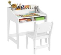 AIYAPLAY Conjunto de escritorio y silla para niños de 3 a 8 años, escritorio infantil para niños y niñas con silla, compartimentos abiertos y estantes, para dormitorio, sala de juegos, habitación