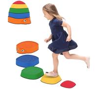 AIYAPLAY Conjunto de Piedras de Equilibrio para Niños Apilables de 5 Piezas Juego de Equilibrio para Niños de +2 Años Forma de Mariquita Antideslizantes para Interior y Exterior Multicolor