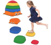 AIYAPLAY Conjunto de Piedras de Equilibrio para Niños Apilables de 5 Piezas Juego de Equilibrio para Niños de +2 Años Forma de Rana Antideslizantes para Interior y Exterior Multicolor
