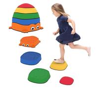 AIYAPLAY Conjunto de Piedras de Equilibrio para Niños Apilables de 5 Piezas Juego de Equilibrio para Niños de +2 Años Forma de Rana Antideslizantes para Interior y Exterior Multicolor