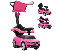AIYAPLAY Correpasillos 3 en 1 Mercedes-Benz con Licencia Barrera de Seguridad y Almacenamiento Rosa Aosom España