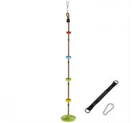 AIYAPLAY Cuerda de escalada Columpio 1,9 m, Columpio disco para niños con plataforma, cincha y mosquetón, verde Aosom España