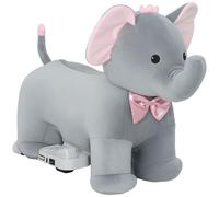 AIYAPLAY Elefante Eléctrico con Música, Batería 6V, Caballo de Juguete Eléctrico, Tacto Suave, Ruedas Silenciosas de PU, Pedal, Marcha Adelante, Regalo para Niños y Niñas de 1,5 a 5 Años, Gris