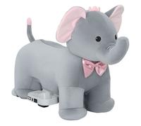 AIYAPLAY Elefante Eléctrico con Música, Batería 6V, Caballo de Juguete Eléctrico, Tacto Suave, Ruedas Silenciosas de PU, Pedal, Marcha Adelante, Regalo para Niños y Niñas de 1,5 a 5 Años, Gris