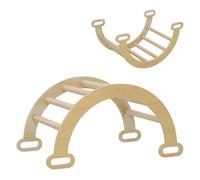 AIYAPLAY Escalada para Niños de Madera 2 en 1 Arco de Escalada para Niños de 18-48 Meses Balancín para Bebés Arco Mecedor Carga 50 kg 68x42x36 cm Natural