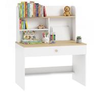 AIYAPLAY Escritorio Infantil con Estante para Niños 80x50x100 cm Blanco