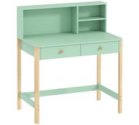 AIYAPLAY Escritorio Infantil Mesa de Escritorio para Niños con 3 Compartimentos Abiertos y 2 Cajones 90x52x105 cm Verde