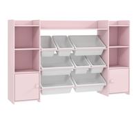 AIYAPLAY Estantería de almacenamiento infantil, estante para juguetes y libros, para un orden claro, 8 cajas extraíbles, Rosa