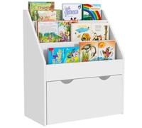 AIYAPLAY Estantería de Juguetes con 3 Compartimentos, Librería Blanco | Infantil, Caja de Juguetes Móvil, Cajón con Ruedas, Multifuncional, Dormitorio, Guardería
