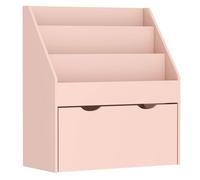 AIYAPLAY Estantería de Juguetes con 3 Compartimentos, Librería Rosa | Infantil, Caja de Juguetes Móvil, Cajón con Ruedas, Multifuncional, Dormitorio, Guardería