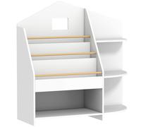 AIYAPLAY estantería infantil con 7 baldas para libros y juguetes, bordes redondeados, soporta 40 kg, Blanco