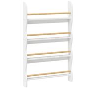 AIYAPLAY Estantería Infantil de 4 Niveles de Pared con Anclaje Antivuelco Montessori 60x10x98 cm Blanco Aosom España