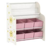 Aiyaplay estantería infantil para juguetes, con 6 cajas extraíbles de tela no tejida, organizador de juguetes con 2 estantes, para habitación infantil, sala de juegos, guardería, 63x30x71 cm, rosa 30