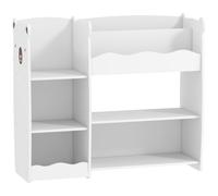 AIYAPLAY Estantería Infantil para Juguetes Estantes Abiertos Compartimentos Diseño de Ositos Organizador de Juguetes Blanco