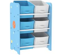 AIYAPLAY Estantería Infantil para Niños de +3 Años Estantería para Juguetes con 6 Cajas de Tela no Tejida 43x30x60 cm Azul