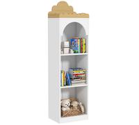 AIYAPLAY Estantería para Libros Infantil de 3 Niveles Estantería Infantil para Guarderías Habitación Infantil Blanco y Natural