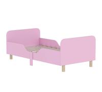 AIYAPLAY Estructura de Cama Infantil, Marco de Cama Individual para Niños, Protección contra Caídas, Cama Pequeña para Habitación Infantil, MDF, sin Colchón, Rosa