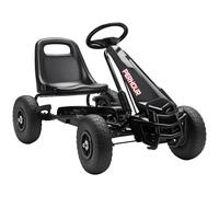 AIYAPLAY Go-Kart a pedales para niños, con asiento ajustable, neumáticos de EVA, embrague y freno manuales, vehículo a pedales para niños y niñas de 3 a 8 años, negro