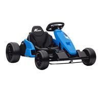 AIYAPLAY Go-Kart Eléctrico 24V, modo drift, asiento ajustable, arnés de 5 puntos, función de música, claxon, 6-12 años Azul Aosom España