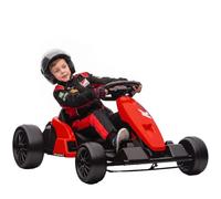 AIYAPLAY Go Kart eléctrico Infantil 24V 6-18 km/h, Drift 2 Motores, Rojo | Modo drift, asiento ajustable, go-kart con música MP3, puerto USB, arranque suave, para edades 6-12.