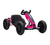 AIYAPLAY Go-Kart eléctrico para niños 12V con 2 motores, asiento ajustable 4 posiciones, arranque suave, ruedas EVA, faros LED